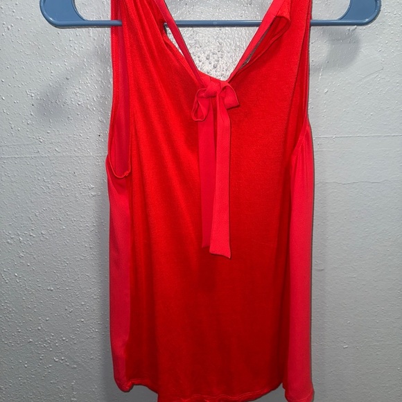 Express Red Ruffled Backless Tank Top - Picture 3 of 3